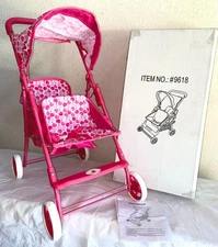 DELUXE DOUBLE DOLL FRONT, FOLDING STROLLER, 26" TALL, 13" WIDE, SEAT 9", 4 lbs,