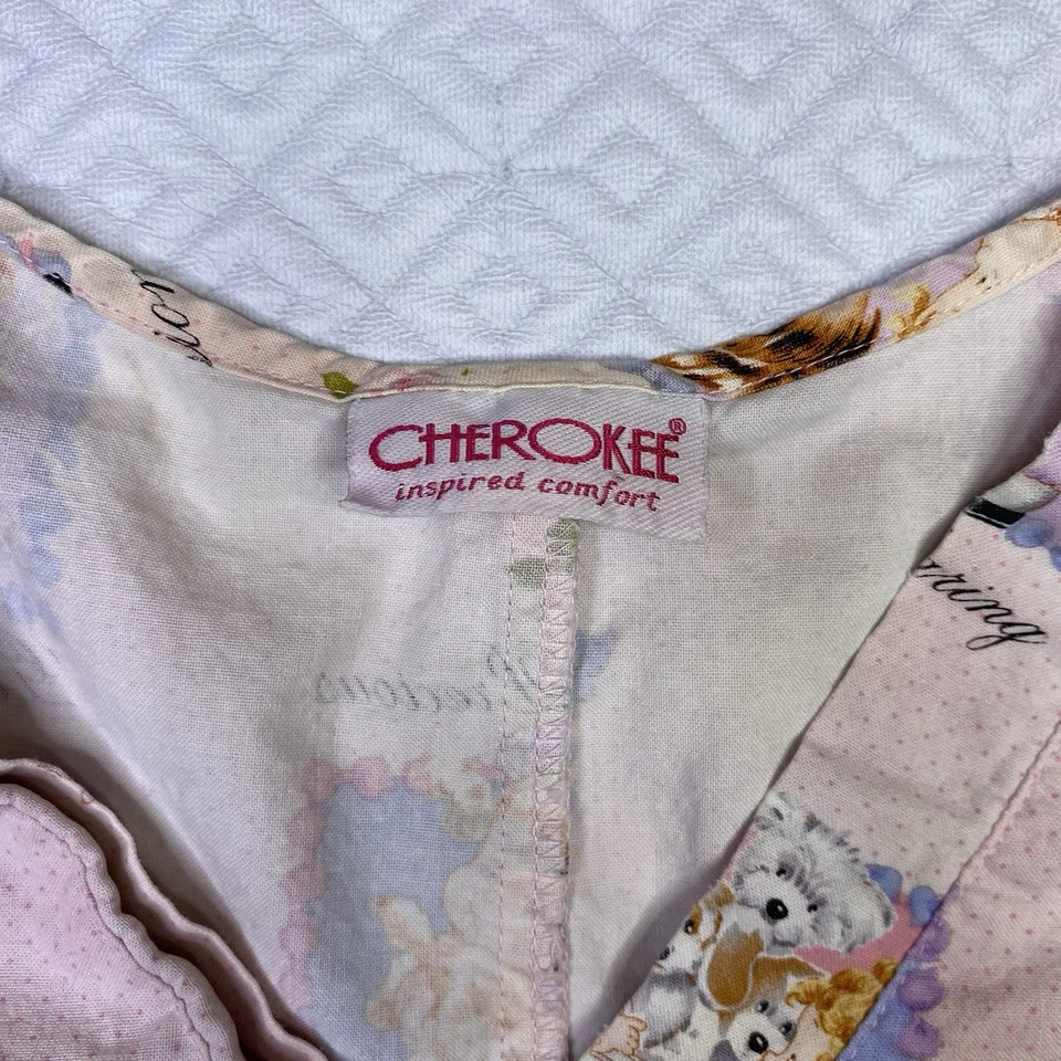 Vintage 90S Nurse Scrub Top Sweet Hearts Giving And Sharing Extra Large #XL1 - Image 4 of 4