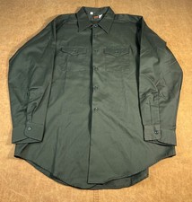 Vintage 70's Lee Two Pocket Permanent Press Workwear Green Shirt Large Mens
