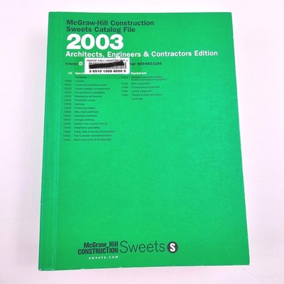 McGraw-Hill Construction Sweets Catalog File 2003 Architects Engineers Volume 10