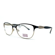 South Hampton SH 6006 BK/G Eyeglasses Frames Black gold Round Full Rim 53-16-135