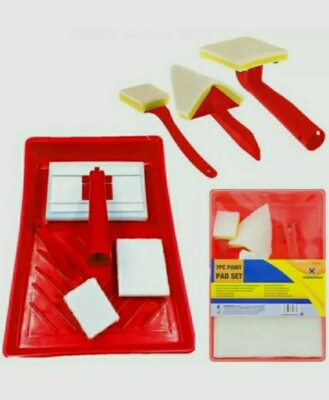 7PC MIKROFASER LACKPAD SET ABLAGE DECKEL MALEN DEKORIEREN MALER GLANZ EMULSION