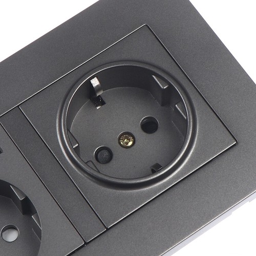 Wall mounted panel 16A power socket EU standard multi plug with 2 USB po YK - Picture 10 of 15