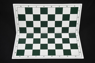 Folding PVC Chess Board with Algebraic Notation in Green & White Colour - 55mm