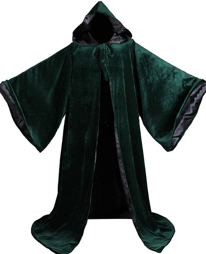 Velvet Wizard Robe with Satin Lined Hood and Sleeves - Picture 67 of 126