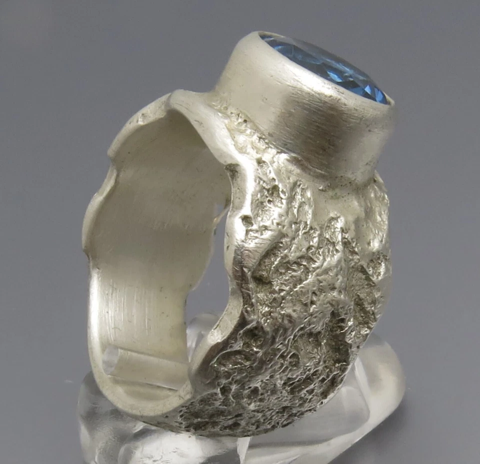 REIF-DESIGN - ANTIK STYLE TOPAS RING - AUS EIGENER GOLDSCHMIEDE - 999 FEINSILBER - Bild 2 von 4