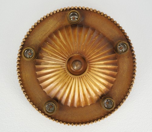 Victorian Round 5 Exposed Bulbs Ceiling Flush Mount Light - Picture 7 of 11