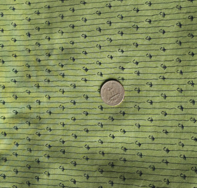 1/2 Yd Green Lines with Blooms #2485 Lisa Seely For Robert Kaufman Fabric