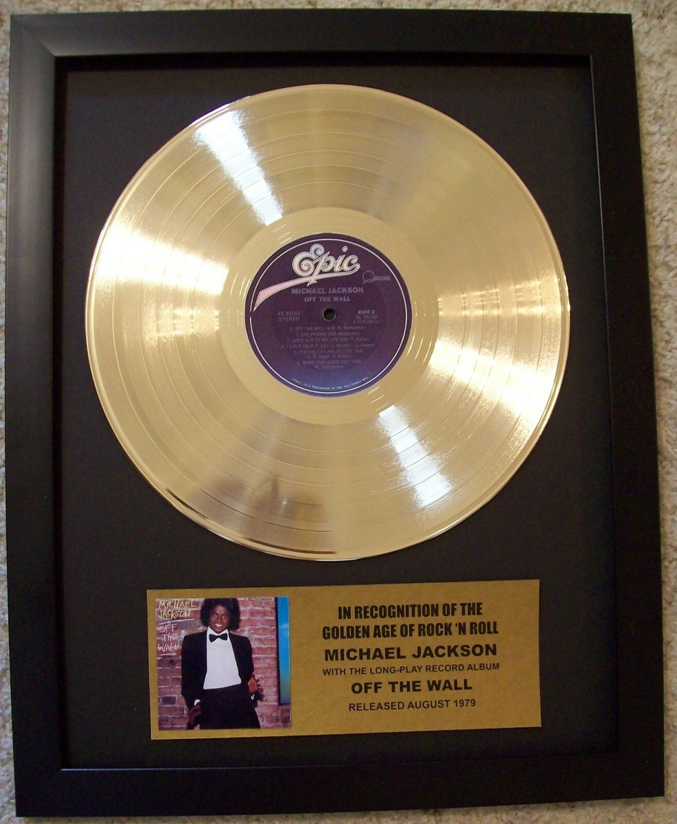 Michael Jackson Off The Wall Gold LP Record + Mini Album Disc Not