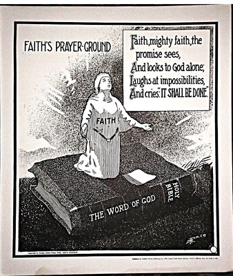 Rare Antique E.J. Pace Collection of Original Christian Cartoon Poster Set #1