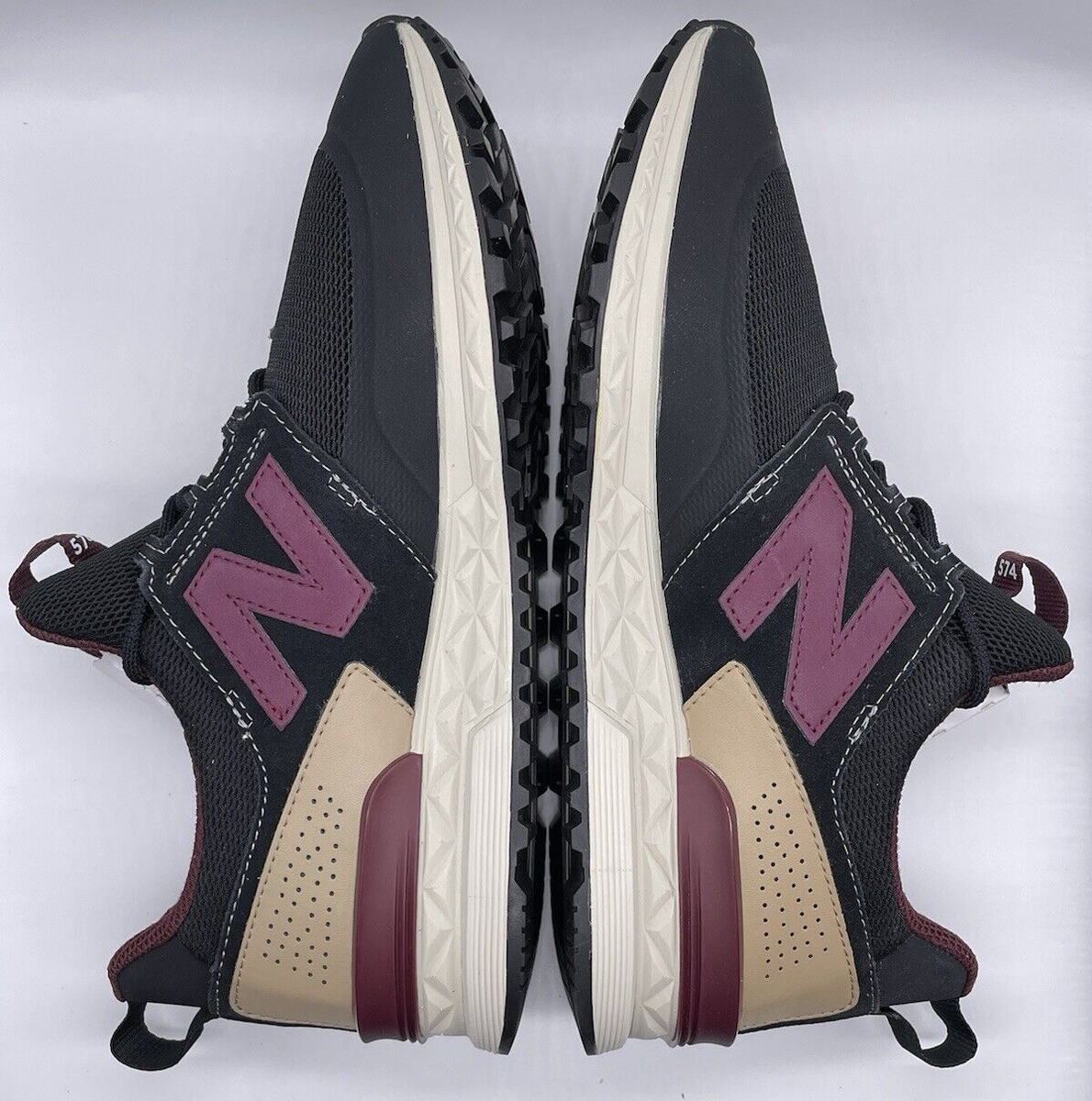 New Balance 574 Sport Decon Black Burgundy MS574DTY Size 9 D 