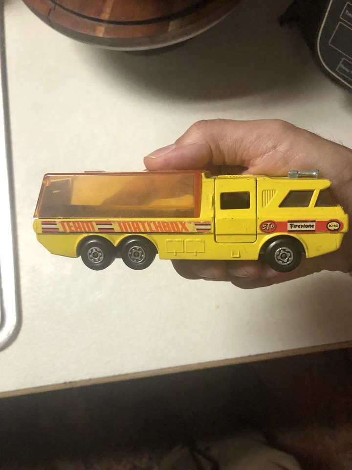 Matchbox Super Kings K7 1972 amarillo equipo de carreras coche transportador transportador 1/43 Foto 3 de 4