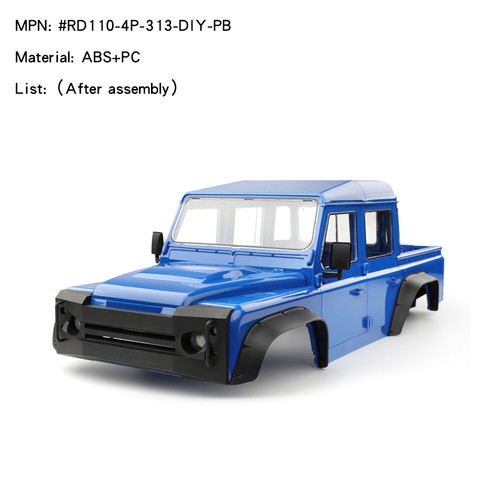 313mm 4 Doors RD110 Pickup Body Shell for 1/10 RC Crawler Traxxas TRX4 SCX10 III - Picture 8 of 22