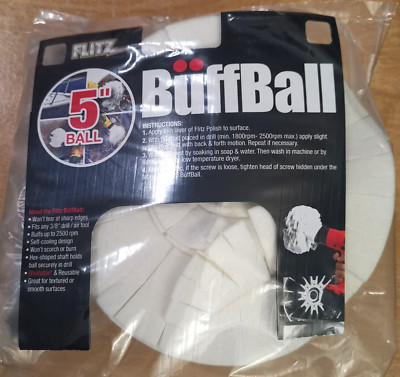 FLITZ PB10150 5'' Polierkugel, weiß + 50 g Tube Politur für große Aufträge - UK Händler