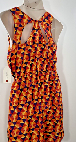 ONE CLOTHING Vivid Geo Print Summer Dress Junior XL Party Length Sleeveless NWT - Picture 5 of 9