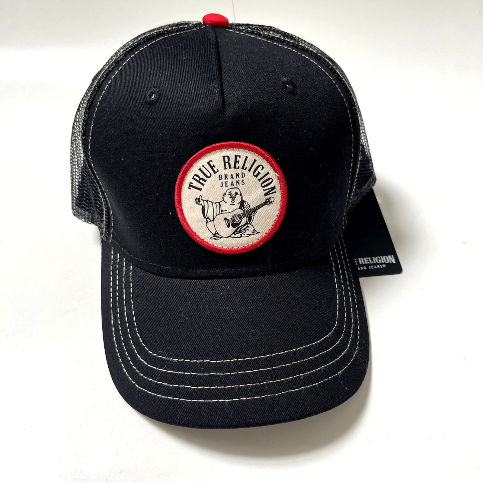 NWT Original TRUE RELIGION Trucker Baseball Cap Embroidered Patch Stitched Mesh image 2