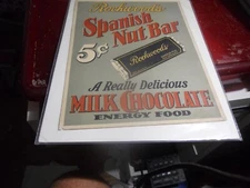 VINTAGE RARE- ROCKWOODS SPANISH NUT BAR (5 CENTS)  CARDBOARD ADVERTISING 
