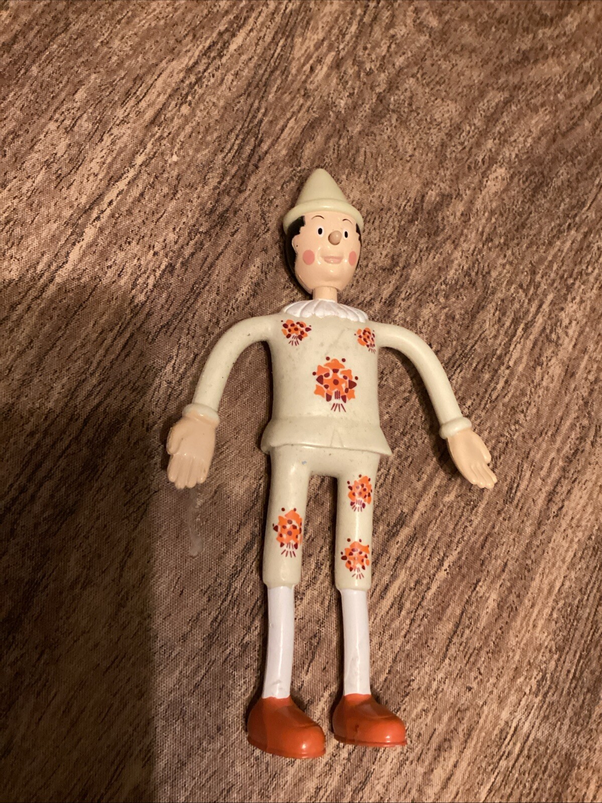 2002 McDonalds Pinocchio Toy By Miramax Rubber Figure Bendable/ Nose Moves
