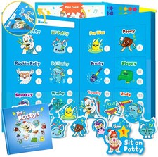 THE POTTYS - POTTY TRAINING REWARD CHART GAME - TOILET TRAINING REWARDS STICKERS