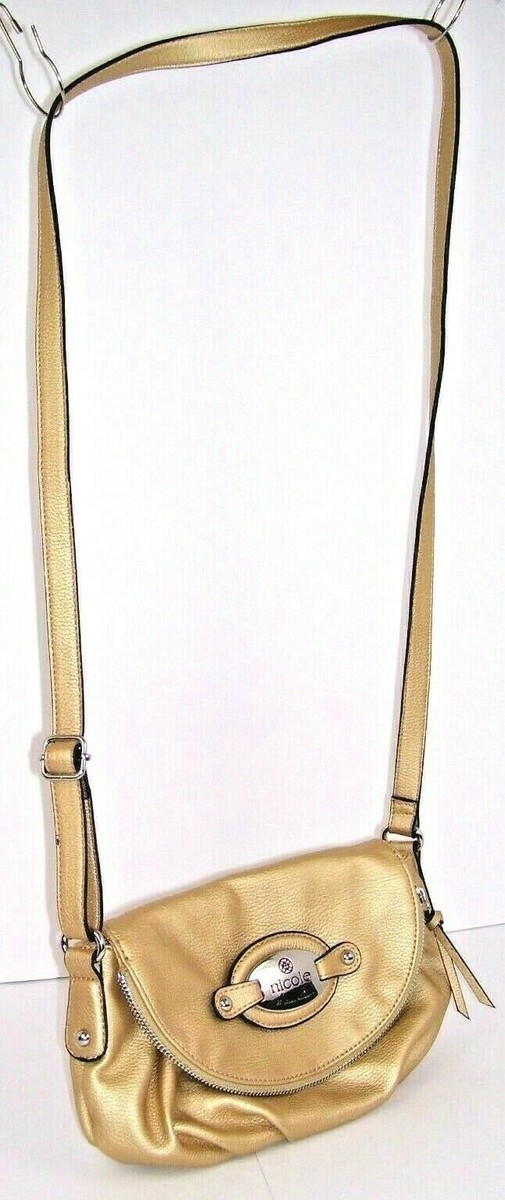 Nicole by Nicole Miller Womens Gold Purse Handbag Shoulder  display picture 3