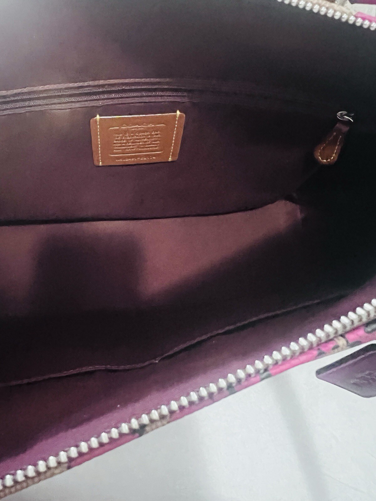 NWT Coach Gallery Tote Bag Handbag Purse Signature Bow Print CZ174 Brown Pink image 7