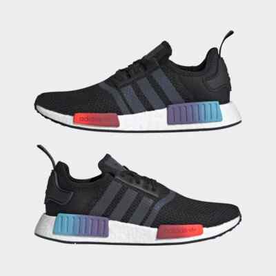 Size 10 ADIDAS ORIGINALS Men's NMD R1 Sneaker Shoes Black Red Blue FW4365 |  eBay
