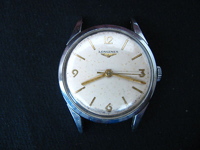 Vintage Antique Longines Stainless Steel Men's Wristwatch