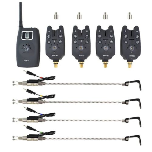 Wireless fishing bite alarm 1+4 set 4pcs illuminated swinger in EVA case fishing - Bild 3 von 17