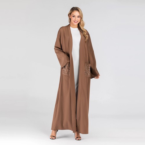 Cardigan donna musulmano aperto caftano abiti lunghi kimono islamico Dubai abiti abito - Foto 16 di 19