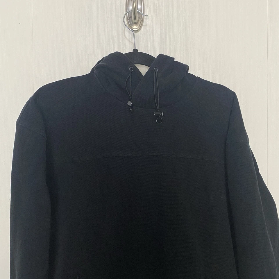 Y-3 Yohji Yamamoto Adidas черный логотип с капюшоном хлопок льняная смесь толстовка размер XS - Изображение 2 из 4