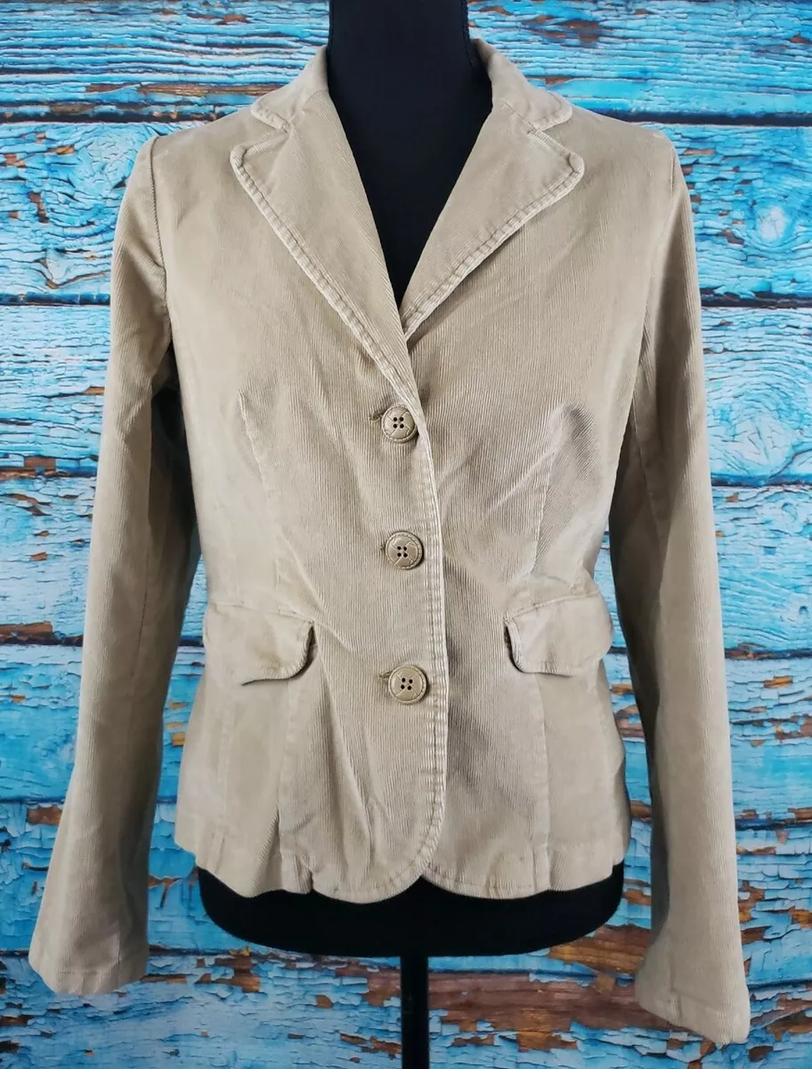 St John s Bay Beige Corduroy Blazer Size S eBay