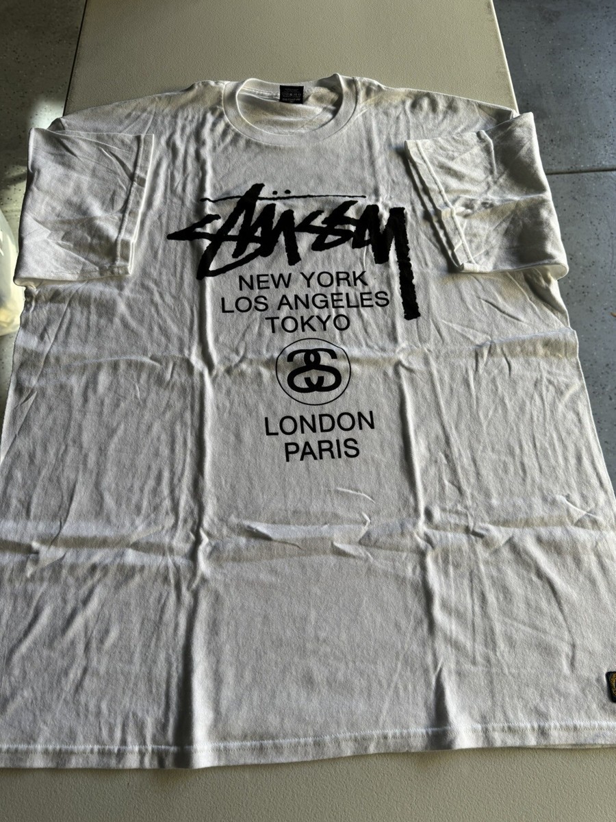Stussy Shirt XXL rare vtg box logo Hong Kong World Tour surf Stussy Shirt XXL rare vtg box logo Hong Kong World Tour surf
