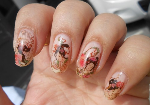 Nail Art Decalcomanie Acqua Trasferibili Avvolgi Decorazione Floreale Geisha Ragazze Giapponesi - Foto 4 di 4