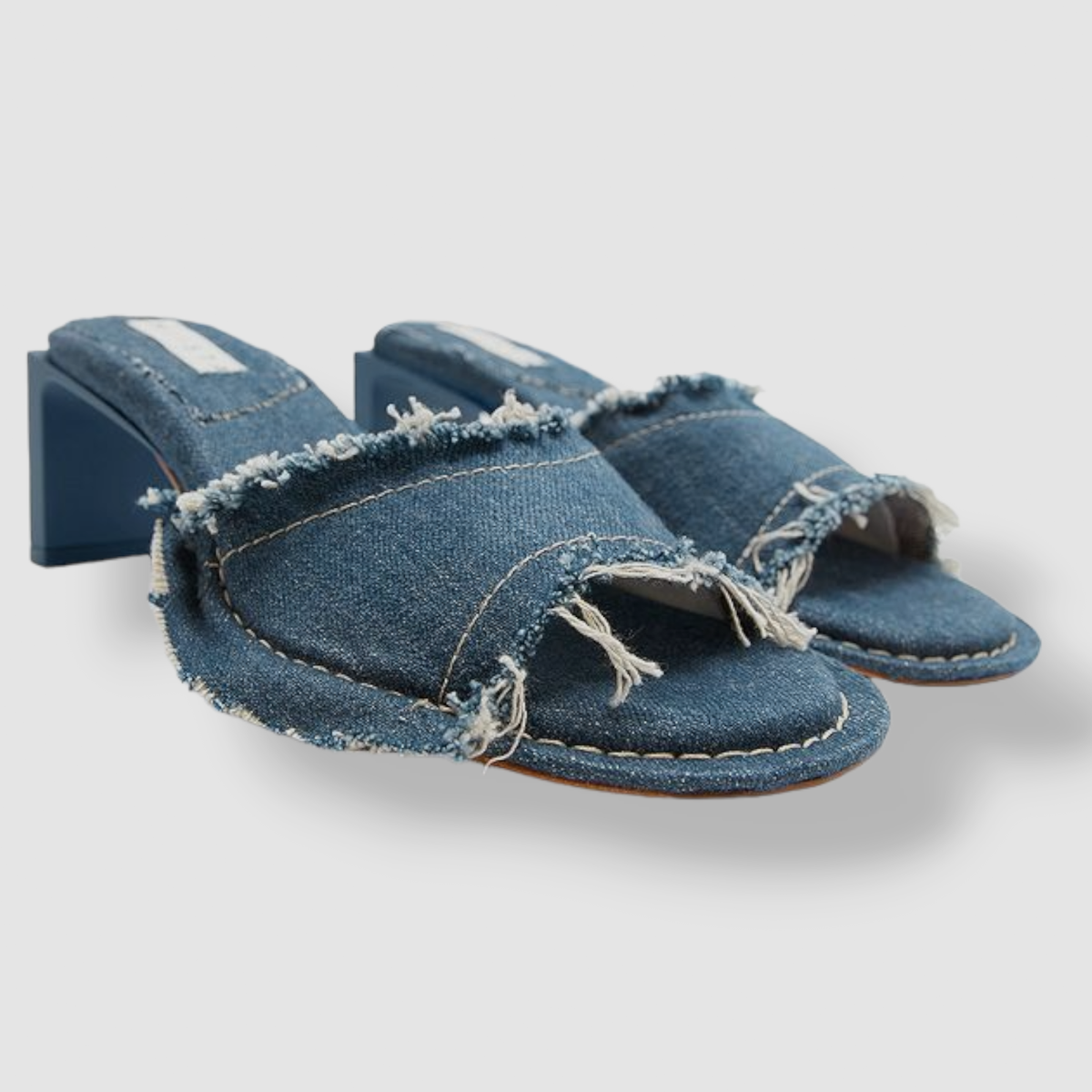 シューズ・サンダルその他 miista SHOES (E84039) $390 Miista Women's Blue Marguerite Denim Slide High Heel