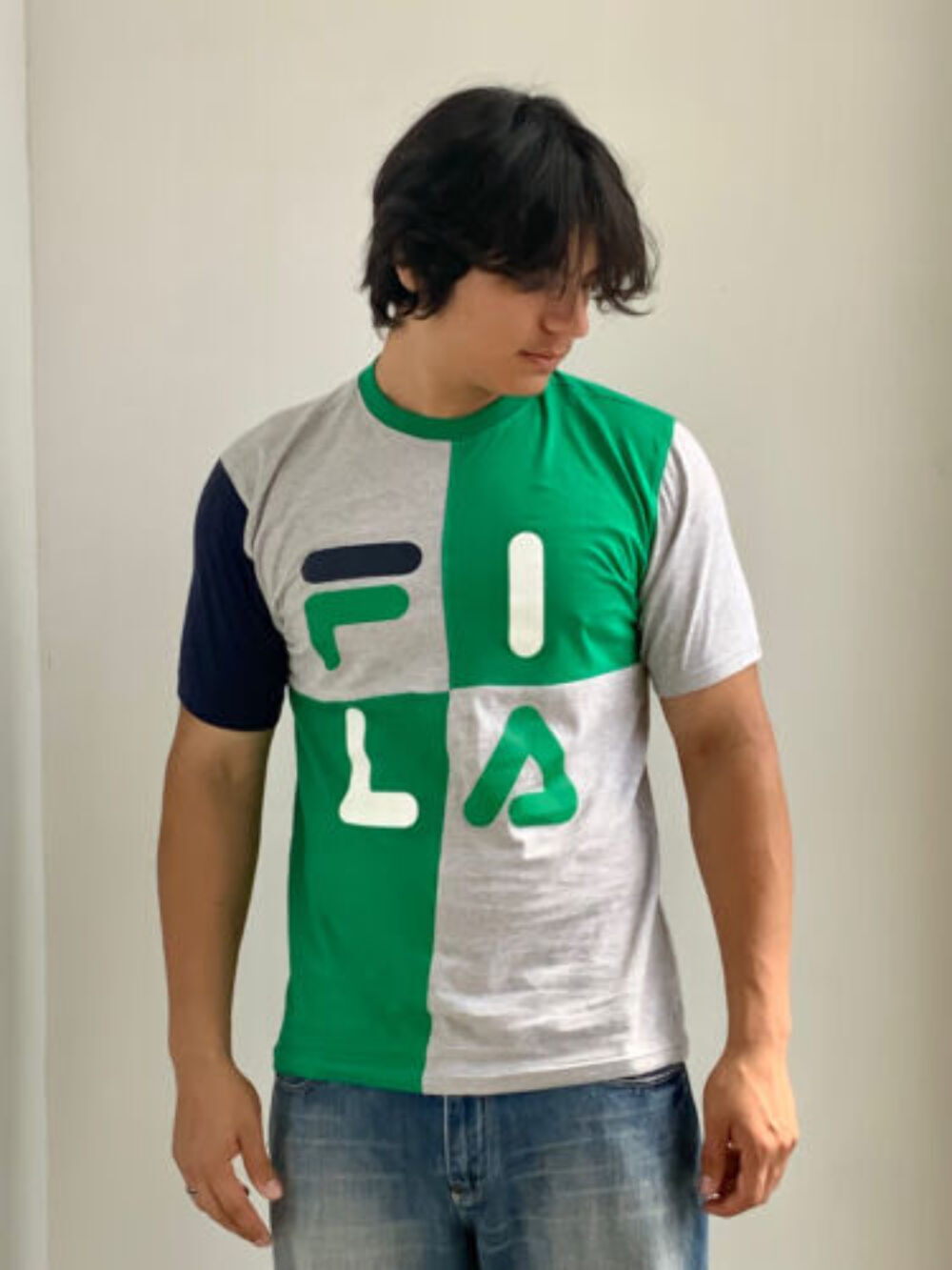 T shirt uomo Fila Kelly grigia blu navy bianca manica corta nuova con etichetta