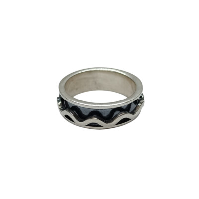Sterling Silver Spinner Ring Tape 8mm Solid 925 Punched 925