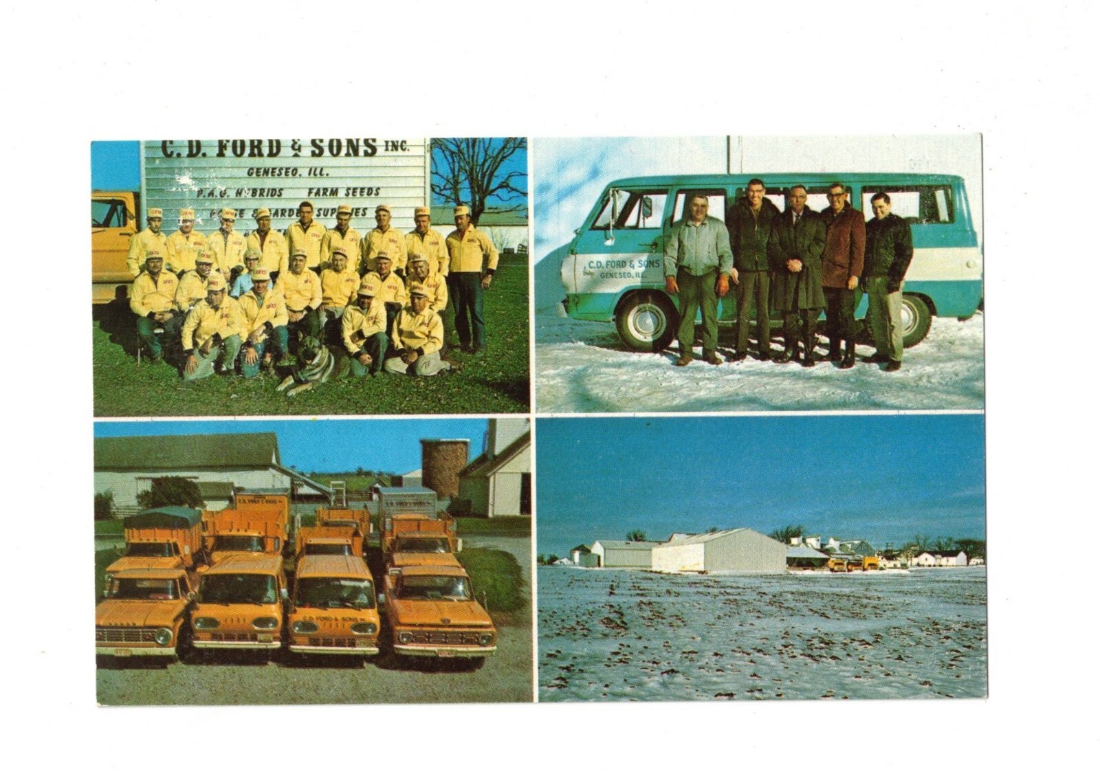 IL Geneseo Illinois C.D. Ford & Sons Dealership Chrome Postcard eBay