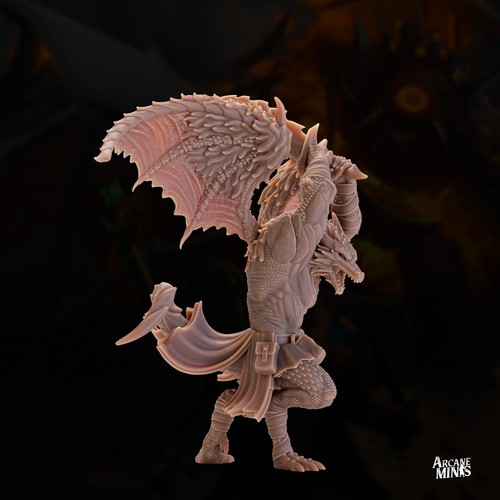 Kobold Barbarian Drekon Pose 1 | Arkane Minis | D&D Miniatur - Bild 8 von 10