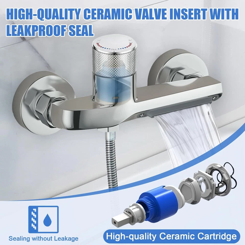 Robinet de baignoire avec douchette à main robinet cascade avec tuyau et supp... - Photo 4/4