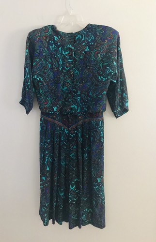 V.L.P Petites Vintage ILGWU Union 70s 80s Women’s Secretary Green Dress Size 10 - Picture 6 of 12