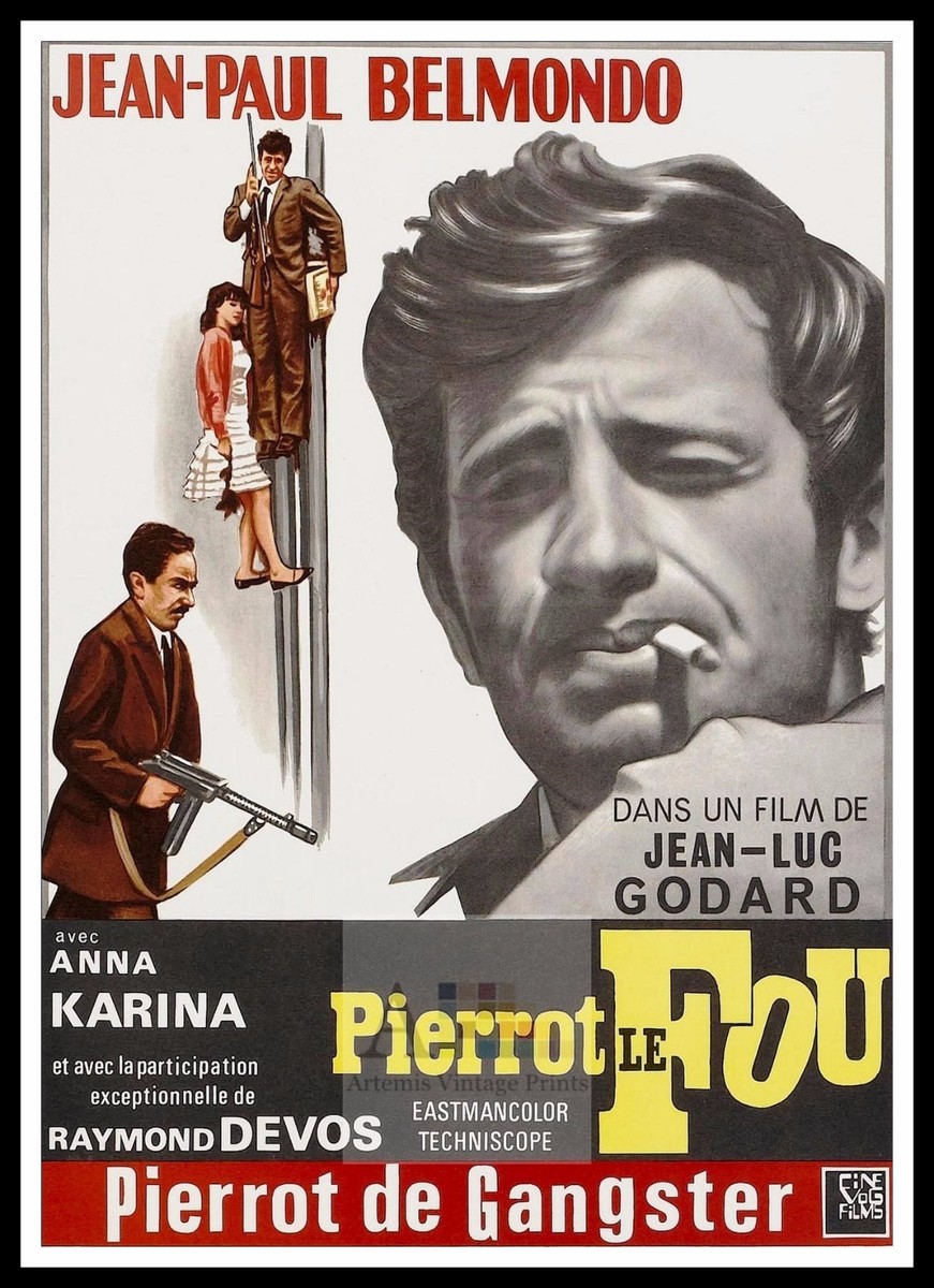 Pierrot Le Fou Movie Poster A1 A2 A3 | eBay UK
