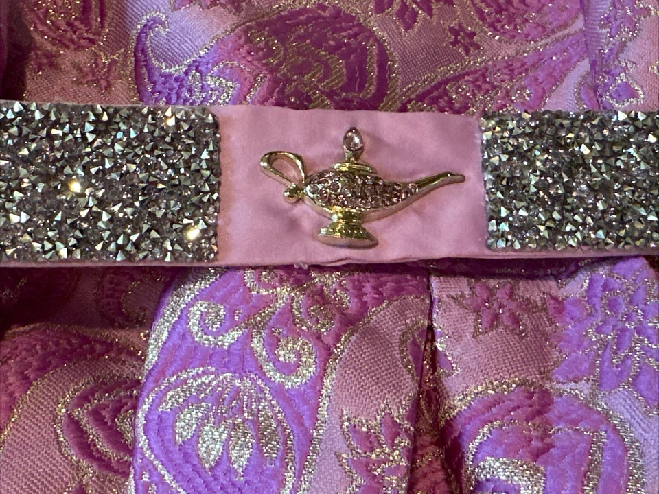 Disney Store Jasmine Dress Aladdin Genie Party Embroidered Designer Purple 9 10 - Image 3 of 4