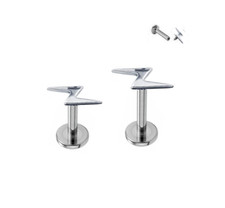 16G LIGHTNING BOLT   STEEL INTERNALLY THREADED LABRET TRAGUS CONCH SNUG LIP STUD