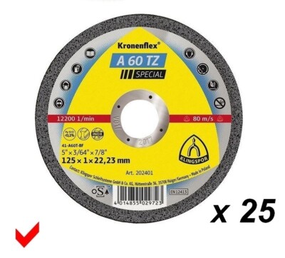 KLINGSPOR 202401 Trennscheibe A60TZ 125x1,0mm ***25 STÜCK ***