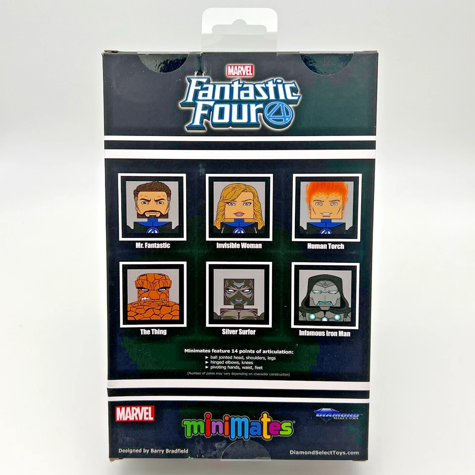 Diamond Select Marvel MiniMates FANTASTIC FOUR 6-Pack Deluxe Box Set • NOVO - Imagem 2 de 3