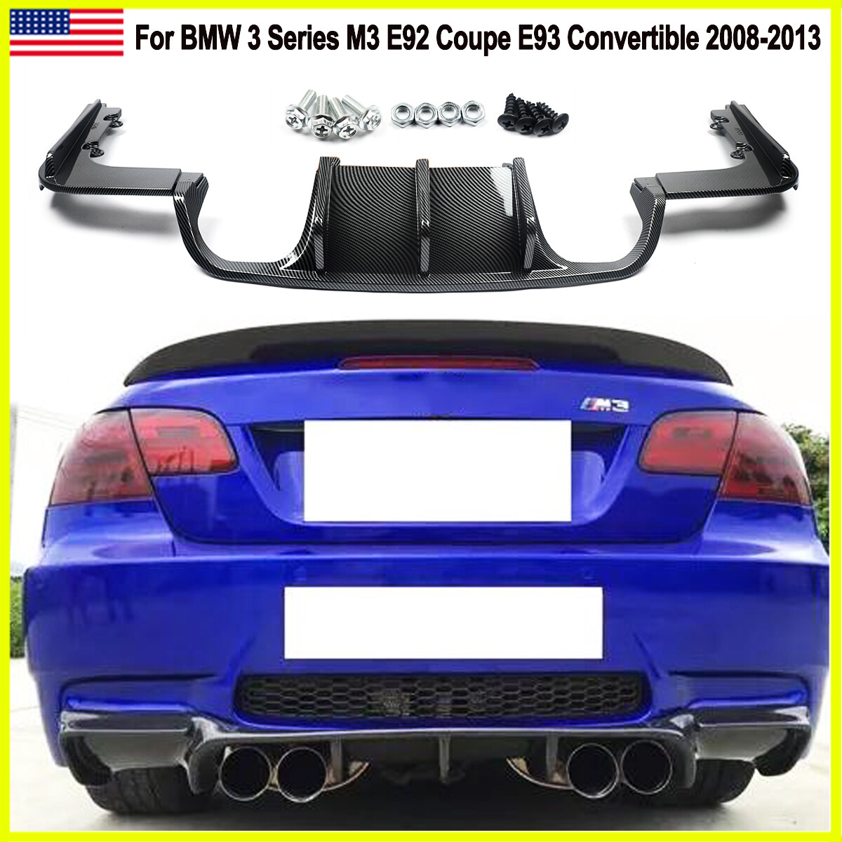 Papico　BMW M3 E92 カーボンリアディフューザー新品 楽天市場】BMW E92 E93 M3リアバンパー用 カーボン