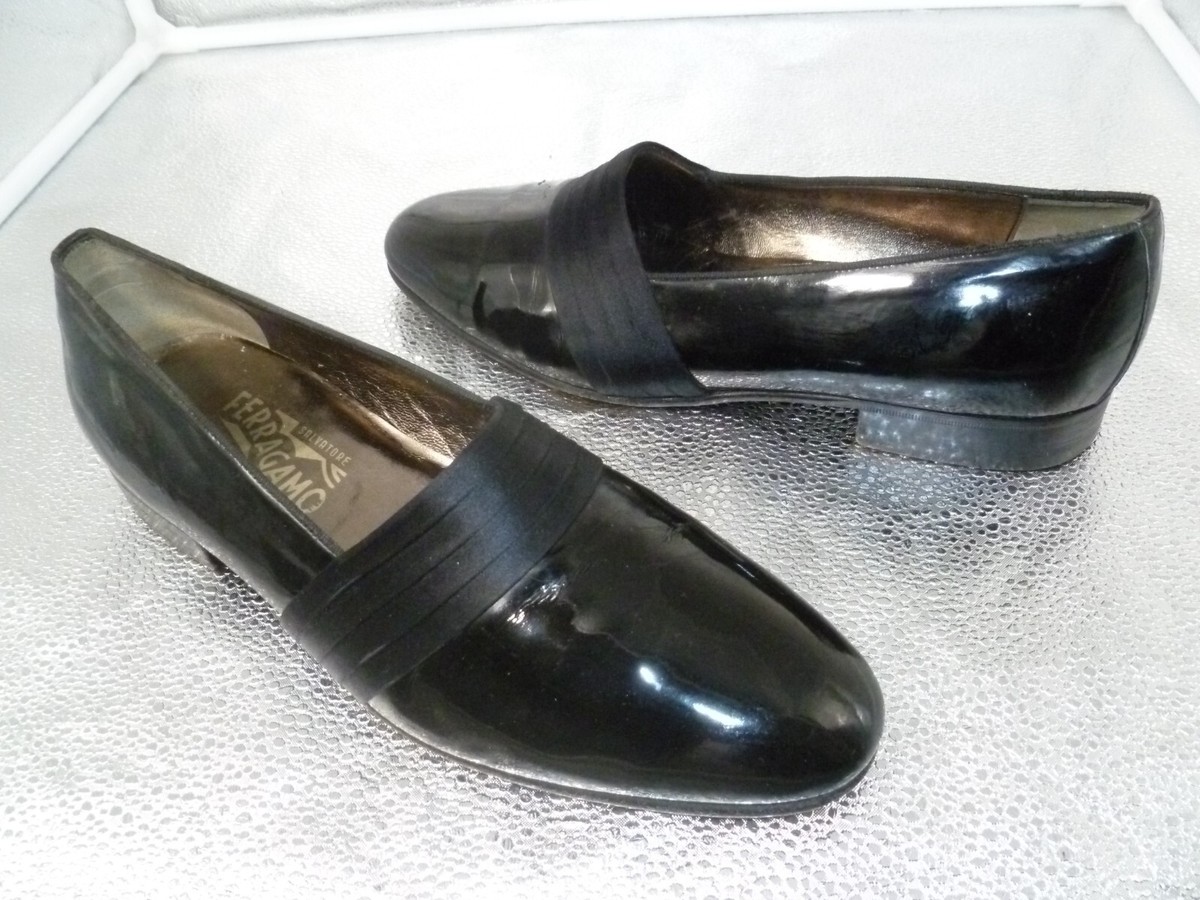 Salvatore Ferragamo Black Patent Leather Slip-On Loafers Slip on Patent Leather Loafers - Black – dolce MODA main image 2