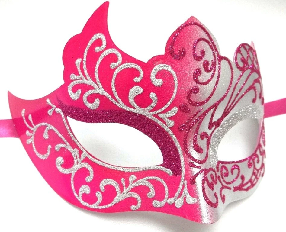 Lo último Rosa Plata Única Mascarada Veneciana Mardi Gras Halloween Baile de graduación Máscara Foto 2 de 3