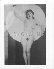 Org Artistic 1940s-60s Real Photo- Nude Brunette Stands in Front of Moon- Legs