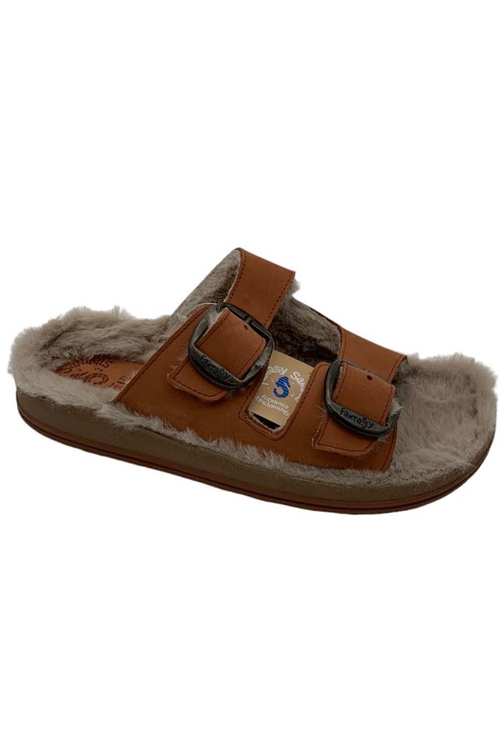 Фантазийные босоножки из кожи и искусственного меха Despoina Cozy Aragosta
